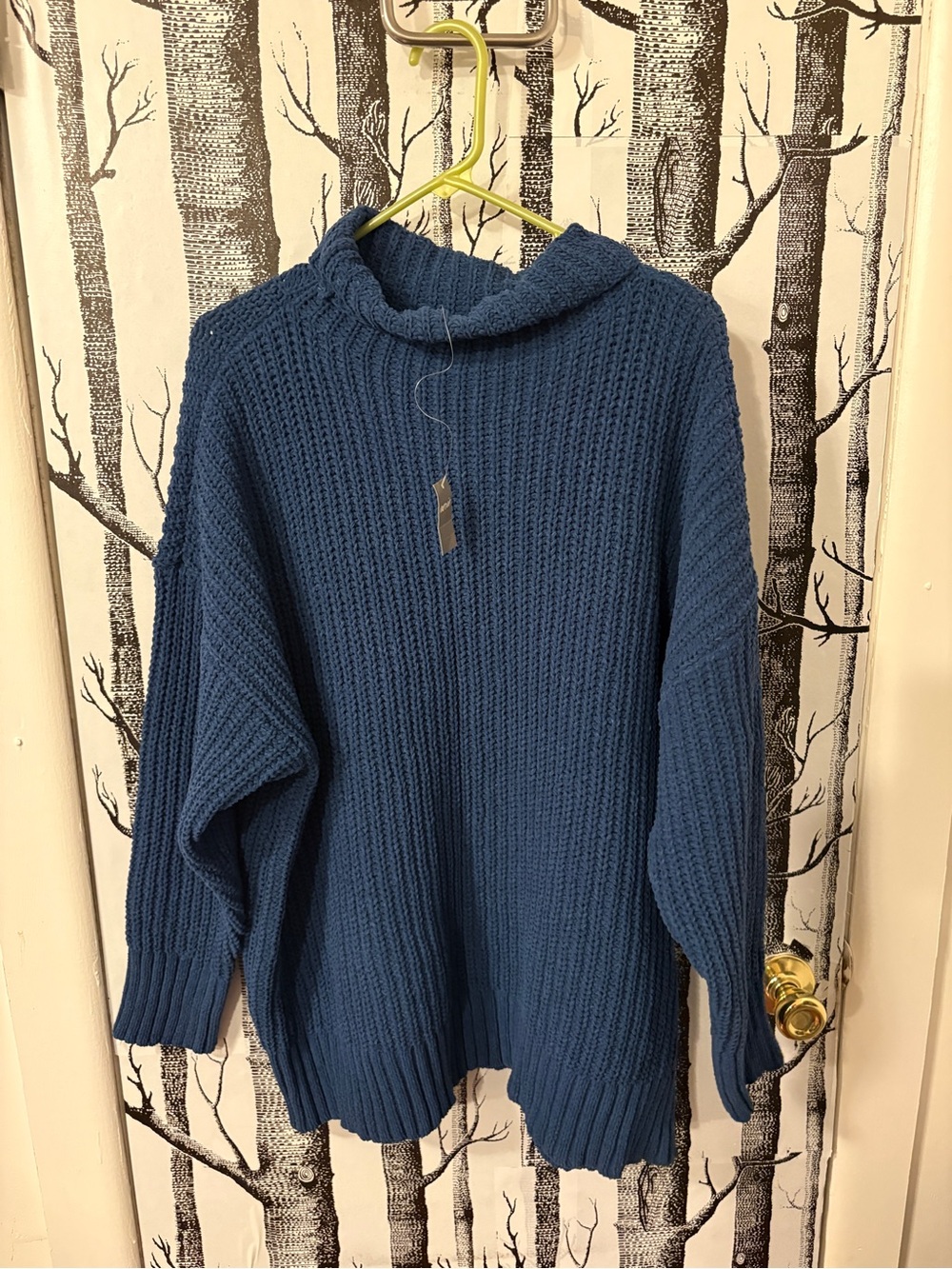 aerie Navy Cable Knit Sweater